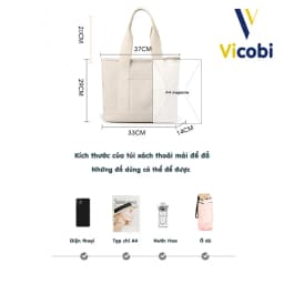 Thumbnail Túi xách nữ vải Canvas dày dặn Dakota Vicobi CV1 2