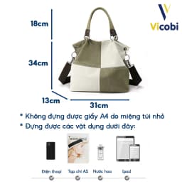 Thumbnail Túi xách nữ vải Canvas dày dặn Ronan Vicobi CV2 2