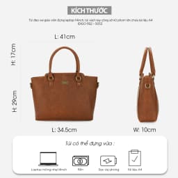 Thumbnail Túi xách tay công sở nữ laptop 14inch, tài liệu A4 IDIGO FB2 - 5053 2