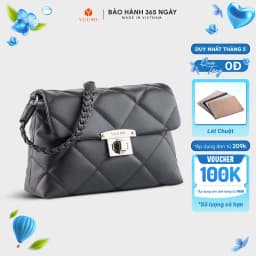 Thumbnail Túi Yuumy (Thời trang nữ chần chỉ ô vuông cá tính size 24 - Túi đeo vai da Seasand YN255) 1