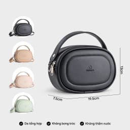 Thumbnail Túi Yuumy (Thời trang nữ dáng tròn bầu viền chỉ size 20 - Túi đeo chéo da Seasand YN246) 4