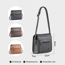 Thumbnail Túi Yuumy (Thời trang nữ vân nhám cá tính size 21 - Túi đeo chéo da Bergen YN242) 3