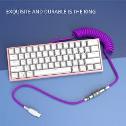 Thumbnail Tùy chỉnh một lớp PET cơ khí bàn phím cuộn USB để loại C Mini Mini xoắn ốc cáp đầy màu sắc GX12 Aeroscoket 4
