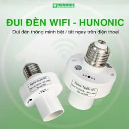 Thumbnail Đui Đèn Wifi Hunonic, Hẹn Giờ Tự Động, Điều Khiển Từ Xa Qua Điện Thoại - HNSPWF 2