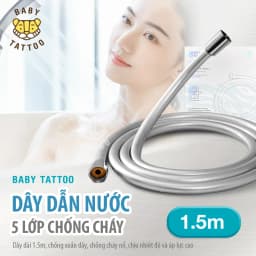 Thumbnail Đường Dây Ống Nước, Dây Dẫn Nước Vòi Sen Tắm BABY TATTOO, Thiết Kế 5 Lớp Chống Cháy, Chống Xoắn, Chiều Dài 1.5m 1
