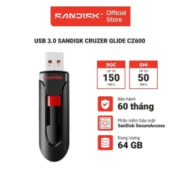 Thumbnail USB 3.0 SanDisk Cruzer Glide CZ600 16GB - 32GB - 64GB - Bảo hành chính hãng 1