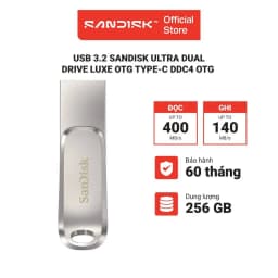 Thumbnail USB 3.2 Sandisk Ultra Dual Drive Luxe 32GB - 64GB - 128GB - 256GB 400MB/s OTG Type-C DDC4 1
