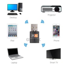 Thumbnail USB thu sóng wifi Gutek RE601 600mbps tần số 2.4G 5G cho máy tính pc laptop tốc độ nhanh 1