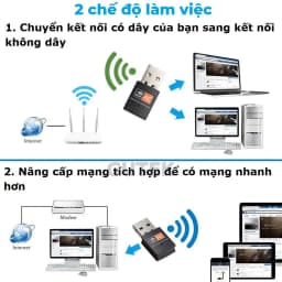Thumbnail USB thu sóng wifi Gutek RE601 600mbps tần số 2.4G 5G cho máy tính pc laptop tốc độ nhanh 4