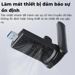 Thumbnail USB thu sóng wifi Gutek WD46 1200mbps 2 râu nâng WiFi lên 5G cho máy tính pc laptop tần số 2.4G 5G 4