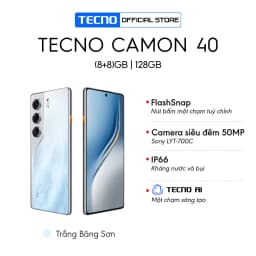 Thumbnail [ ƯU ĐÃI MỞ BÁN] Điện thoại Tecno Camon  40 8Gb/128GB - Helio G100 Ultimate - Amoled 120Hz - 5200mAh 2