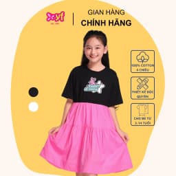 Thumbnail Váy đầm babydoll cộc tay cho bé gái 18-55KG áo thun váy xòe chất vải cotton 4 chiều mêm mát TDX036-4 1