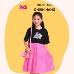 Thumbnail Váy đầm babydoll cộc tay cho bé gái 18-55KG áo thun váy xòe chất vải cotton 4 chiều mêm mát TDX036-4 2