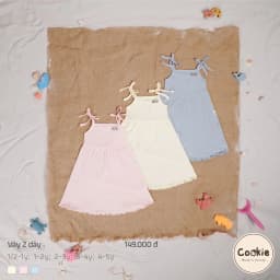 Thumbnail Váy Bé Gái COOKIE, Váy Hai Dây Cuốn Bèo Cho Bé Gái Size Từ 6 Tháng Đến 5 Tuổi 2