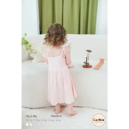 Thumbnail Váy Bé Gái COOKIE, Váy Hai Dây Cuốn Bèo Cho Bé Gái Size Từ 6 Tháng Đến 5 Tuổi 4