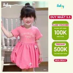 Thumbnail Váy cho bé gái ILABY váy bé gái chất liệu thun tăm tùng bí ngô đáng yêu [2947] 1