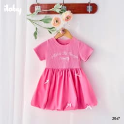 Thumbnail Váy cho bé gái ILABY váy bé gái chất liệu thun tăm tùng bí ngô đáng yêu [2947] 3