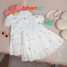 Thumbnail Váy cho bé gái TIHON cao cấp chất liệu vải thô thêu hoa siêu xinh cho bé VT0750385 1