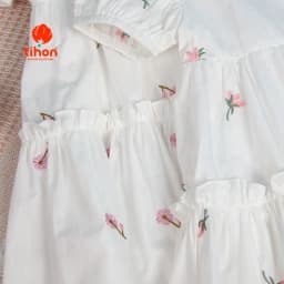 Thumbnail Váy cho bé gái TIHON cao cấp chất liệu vải thô thêu hoa siêu xinh cho bé VT0750385 4
