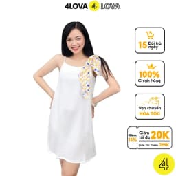 Thumbnail Váy đầm 2 dây nữ basic 4LOVA dáng suông chất lụa ngọc trai cao cấp 1