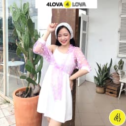 Thumbnail Váy đầm 2 dây nữ basic 4LOVA dáng suông chất lụa ngọc trai cao cấp 2