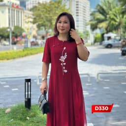 Thumbnail Váy Đầm Trung Niên, Đầm Cho Mẹ Đi Tiệc Chất Voan 2 Lớp Thêu Hoa Cao Cấp | Thời Trang MAI THY U50 1