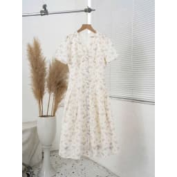 Thumbnail Váy hoa nhí cổ V dáng xòe nhẹ nhàng – váy vintage nữ Evalover V2025281 4