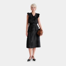 Thumbnail Váy Kaki Kiểu Nữ MARC FASHION Sọc 2 Túi Viền Bèo - CBQH040925 2