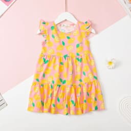 Thumbnail Váy mùa hè cotton LITIBABY họa tiết tay cánh tiên 2 tầng cho bé 11kg - 33kg 4