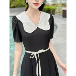 Thumbnail Váy ngắn tay dáng dài cổ sen thanh lịch Yv198 YAME 2