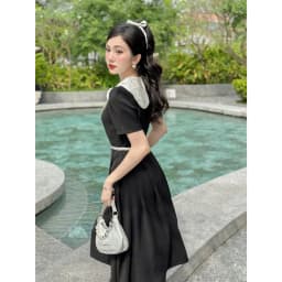 Thumbnail Váy ngắn tay dáng dài cổ sen thanh lịch Yv198 YAME 3