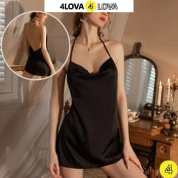 Thumbnail Váy ngủ 2 dây 4LOVA lụa Pháp cao cấp cổ yếm quyến rũ EVA128 1