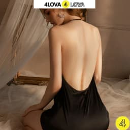 Thumbnail Váy ngủ 2 dây 4LOVA lụa Pháp cao cấp cổ yếm quyến rũ EVA128 2