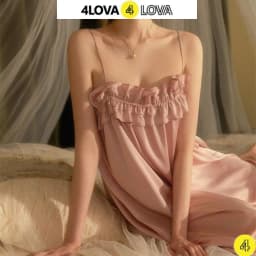 Thumbnail Váy Ngủ 2 Dây Lụa Pháp Cao Cấp Bèo Ngực Dáng Suông 4LOVA 2