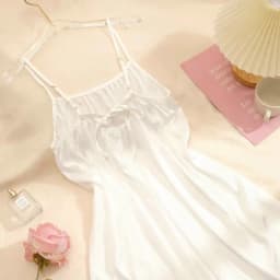 Thumbnail Váy Ngủ 2 Dây Lụa Satin 4LOVA Cao Cấp Dáng Suông Buộc Nơ Lưng EVA130 3