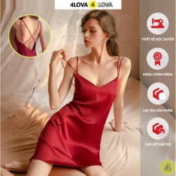 Thumbnail Váy ngủ 2 dây sexy 4LOVA chất lụa LATIN cao cấp kiểu đan lưng sang trọng quyến rũ VNQ2 1