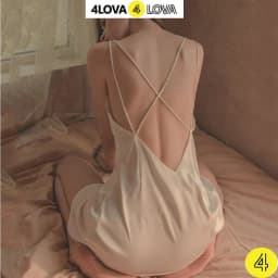 Thumbnail Váy ngủ 2 dây sexy 4LOVA chất lụa LATIN cao cấp kiểu đan lưng sang trọng quyến rũ VNQ2 2