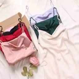 Thumbnail Váy Ngủ Lụa Satin Cao Cấp Đổ Ngực Xẻ Vạt Quyến Rũ EVA131 2