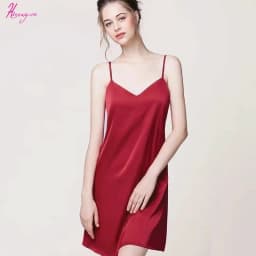 Thumbnail Váy Ngủ Nữ Hisexy Lụa Satin Trơn Dáng Xuông Liền Thân MD03 1