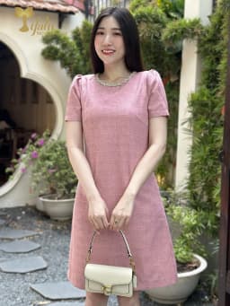 Thumbnail Váy nữ đầm dự tiệc thiết kế bigsize TIFALU Zol930PINK màu hồng dễ thương 2