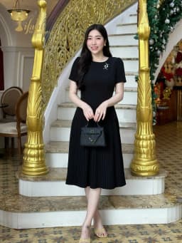 Thumbnail Váy nữ Đầm dự tiệc Zol by TIFALU dáng xòe A màu đen sang trọng - ZOL725BLK 2