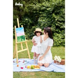 Thumbnail Váy đôi mẹ và bé ILABY ren hoa trắng tay bồng dáng xòe dễ thương chất cotton thoáng mát [3033 + 3131 + 3146] 4