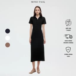 Thumbnail Váy Polo ôm body MONO TALK dáng dài cổ polo đính cúc trang trí váy The Ribbed Polo Dress O10001FT 1