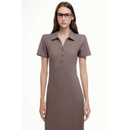 Thumbnail Váy Polo ôm body MONO TALK dáng dài cổ polo đính cúc trang trí váy The Ribbed Polo Dress O10001FT 4