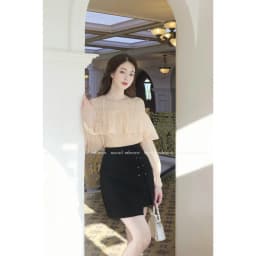 Thumbnail Váy quần WONDERHOUSE hoạ tiết đan chéo chất liệu dày dặn đứng form dạo phố nữ tính - Anna Skirt 2