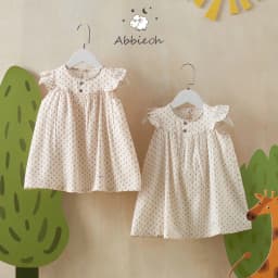 Thumbnail Váy sát nách bé gái ABBIEOH cotton tay bèo họa tiết vintage cho bé 0-3 tuổi VL787 VL606 VL609 VL634 VL755 2