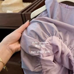 Thumbnail Váy Sát Nách Bí Ngô Màu Tím Trơn Cho Bé Gái 1-8 Tuổi MINTSCLOSET Quảng Châu - GV0270 2