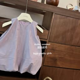 Thumbnail Váy Sát Nách Bí Ngô Màu Tím Trơn Cho Bé Gái 1-8 Tuổi MINTSCLOSET Quảng Châu - GV0270 3