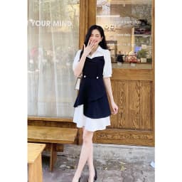 Thumbnail Váy Sơ Mi Đầm Đen Thanh Lịch 2 YAME Phong Cách Tiểu Thư, Sanh Chảnh, Thanh Lịch 4