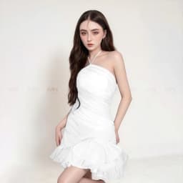 Thumbnail Váy trắng dự tiệc MINA thiết kế dáng xoè chất liệu lụa - MN301 2
